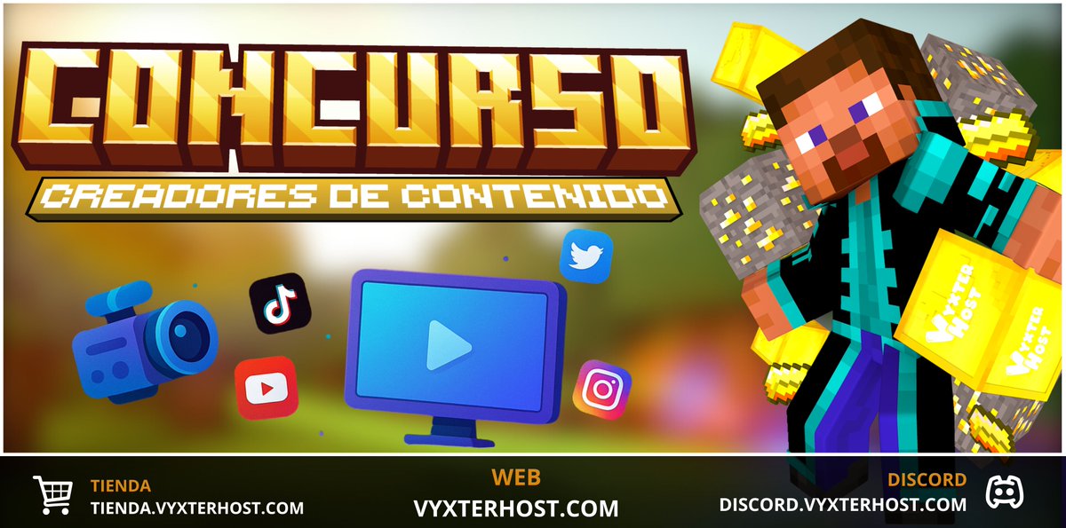 vyxterhost's tweet photo. 📹 CONCURSO DE CREADORES DE CONTENIDO 📹

A propuesta de varios usuarios que me comentaron la idea, se organizara el primer concurso de creación de contenido de VyxterHost.  

Nuestro objetivo, es encontrar el video mas original y creativo que podáis hacer con temática de VyxterHost. Un meme, un fan service, historia, lo que queráis 📷 

Daremos un premio a uno de los videos mas votado por la comunidad tanto de Habla Hispana como Habla Inglesa y un premio extra al video que mas visitas tenga 📷