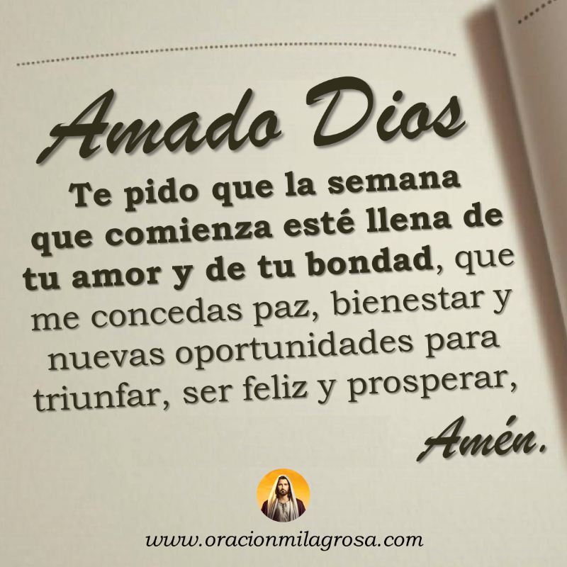 oracion_milagro's tweet photo. AMADO DIOS, EN TUS MANOS DEJO LA SEMANA QUE ESTÁ POR LLEGAR: Haz esta bella oración para pedirle a DIOS que cuide siempre de ti, de tu familia y que les conceda una nueva semana llena de salud, bienestar, prosperidad y milagros.

Haz esta oración en: https://t.co/8MhTZ4cfXH 🌿