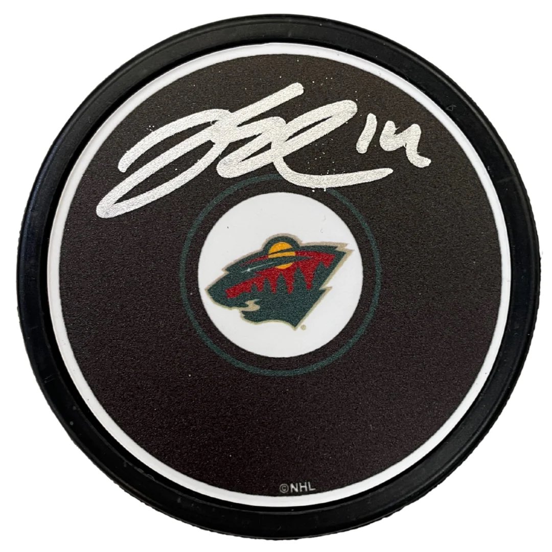 🚨GAME 1 GIVEAWAY🚨 If Joel Eriksson Ek scores a goal and the #MNWild win tonight, one lucky follower will get a signed puck!

REPOST and FOLLOW for your chance to win! 

Winner chosen from this account only. Good luck and Go Wiiiild ////