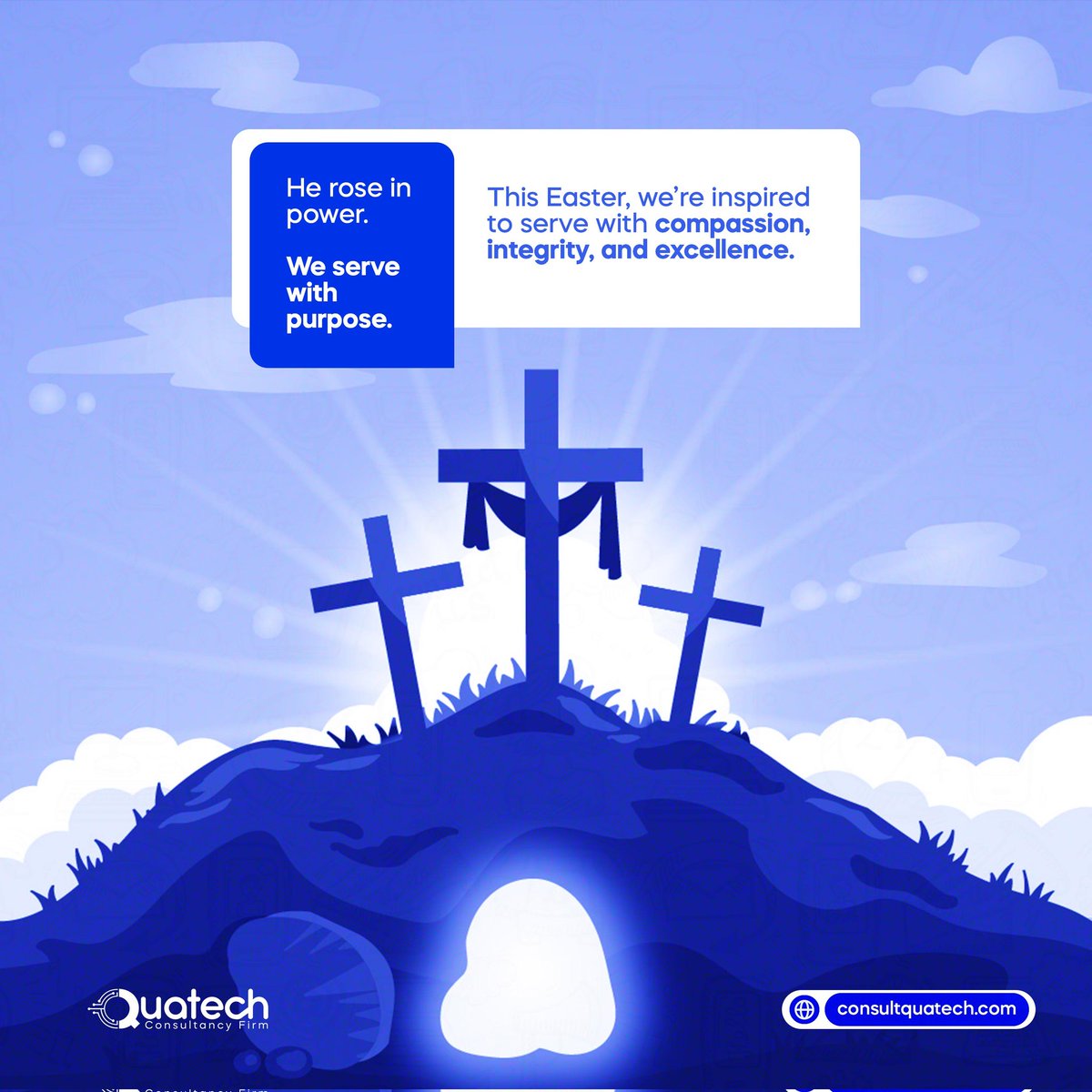consultqua_tech's tweet photo. He rose in power, we serve with purpose. 
.
We are more than inspired to meet all your tech needs. 

#HeIsRisen #PurposeDrivenCX #TechWithHeart #CustomerExperience #Easter2025 #ServiceExcellence #DigitalCompassion #ConsultQuatech https://t.co/F59hQOKSMe