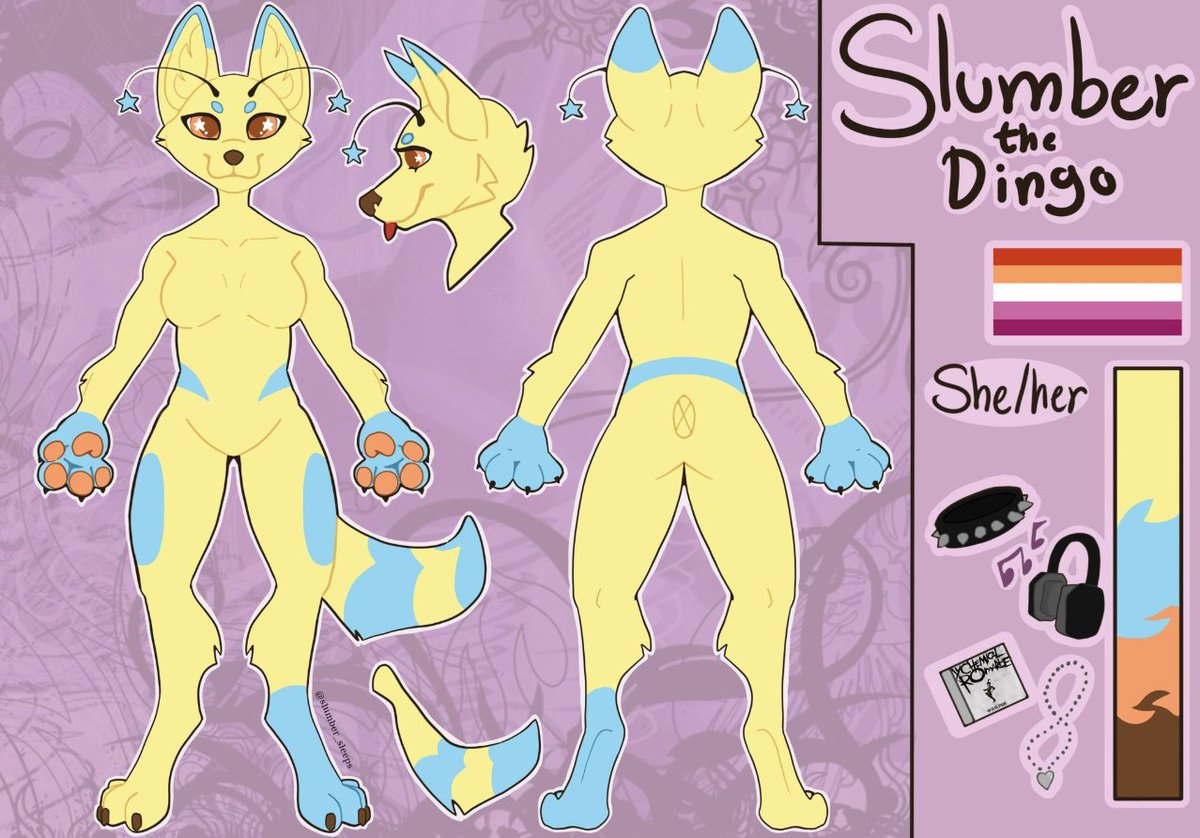 Made an updated ref sheet for my sona Slumber