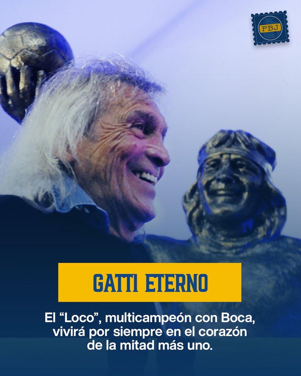 PlanetaBoca's tweet photo. No es para muchos marcar a generaciones y trascender a las mismas a través de los años. No es fácil quedar en el boca en boca de familias que, para poner un ejemplo en lo cotidiano, nombren a alguien específico como referencia de futbolistas icónicos, como si fueran un circunstancial de felicidad. A Hugo Orlando Gatti no hay que limitarlo únicamente al deporte. Ni siquiera a una camiseta. Logró tatuar su nombre, su legado, su carisma y sus logros también a lo cultural. Quedó impregnado en la memoria, los corazones y las almas de miles y miles de personas.

El “Loco” revolucionó la manera de atajar. Tomó lo mejor de otros y lo llevó al siguiente nivel. Maestro en hacer “la de Dios” y en achicar y anticiparse a la jugada. Fue campeón y clave en la primera Libertadores de nuestra historia. En el partido de desempate contra Cruzeiro en 1977 le atajó el penal definitivo a Vanderlei en la tanda. Gracias a él pudimos gritar “campeones” y, más tarde, jugar y ganar la Intercontinental contra Borussia Monchengladbach. A esos trofeos podemos sumarles también la Libertadores de 1978, los Metropolitanos de 1976 y 1981 y el Nacional de 1976.

Desde el dolor le decimos adiós al “Loco” Gatti. Y también le agradecemos por dejar en lo más alto la bandera azul y oro. Sus locuras fueron las alegrías del pueblo boquense y la envidia y frustración de sus rivales. Su huella permanecerá inalterable con el paso del tiempo. Que en paz descanse.