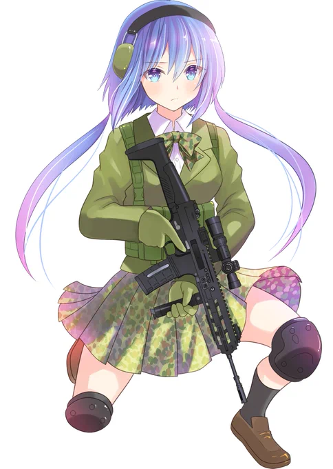 #おまえらの迷彩を見せろ下さい 陸自が多いです武装JKは黒すぎて分かりづらいけどライラックスの黒迷彩スカート+タイ(Sサイズなんで今ははけない痩せます) 
