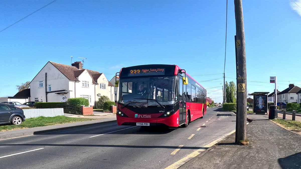 WillsBusSpot's tweet photo. #NewBusRoute 20/04/25
Along with a number of changes across Essex today, First Chelmsford began running route 333 through Heybridge. The first bus to work the route naturally was Chelmsford "Shuttles" Enviro 200 MMC 67167 YY66 PBV &amp; Enviro 200 44543 YX13 AHZ late this afternoon. https://t.co/nlax4vZP9T
