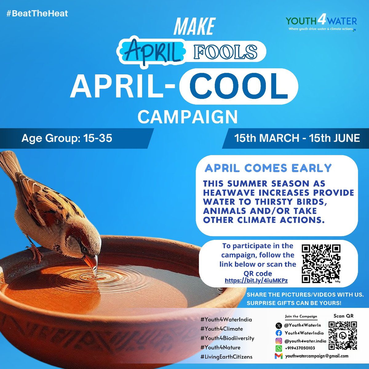In Odisha, it's 

Heat hi Heat Hai...

11 places breach the 40 Degree C mark. 

#BeatTheHeat 

Join #AprilCOOL campaign of #Youth4WaterIndia, make a difference!