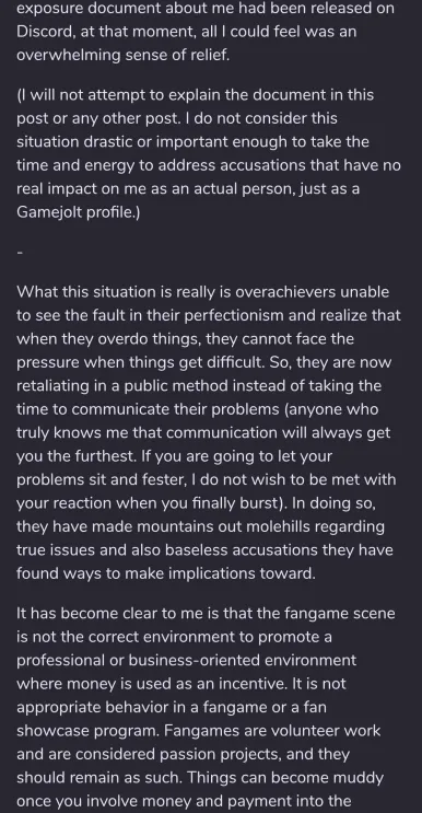 burningv2337802's tweet photo. We have a copy of Weshek's deleted Game Jolt response. We are posting it here for the purposes of archival. Apologies for being so late, as the majority of us have left this situation behind us and have not paid much mind to it since (last image is in the replies). https://t.co/et8JFVpmGQ