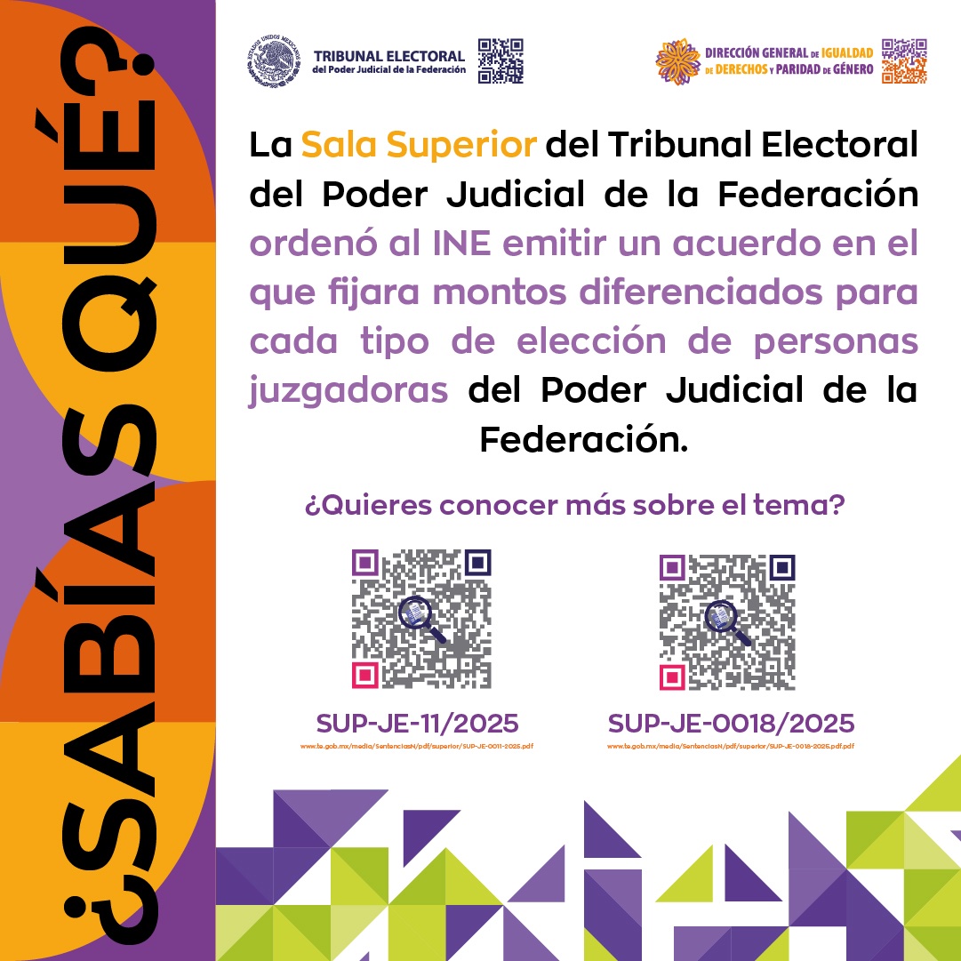 Conoce más sobre la sentencia de la #SalaSuperior mediante la cual se ordenó al INE emitir un acuerdo en el que fijara montos diferenciados para cada tipo de elección de personas juzgadoras.