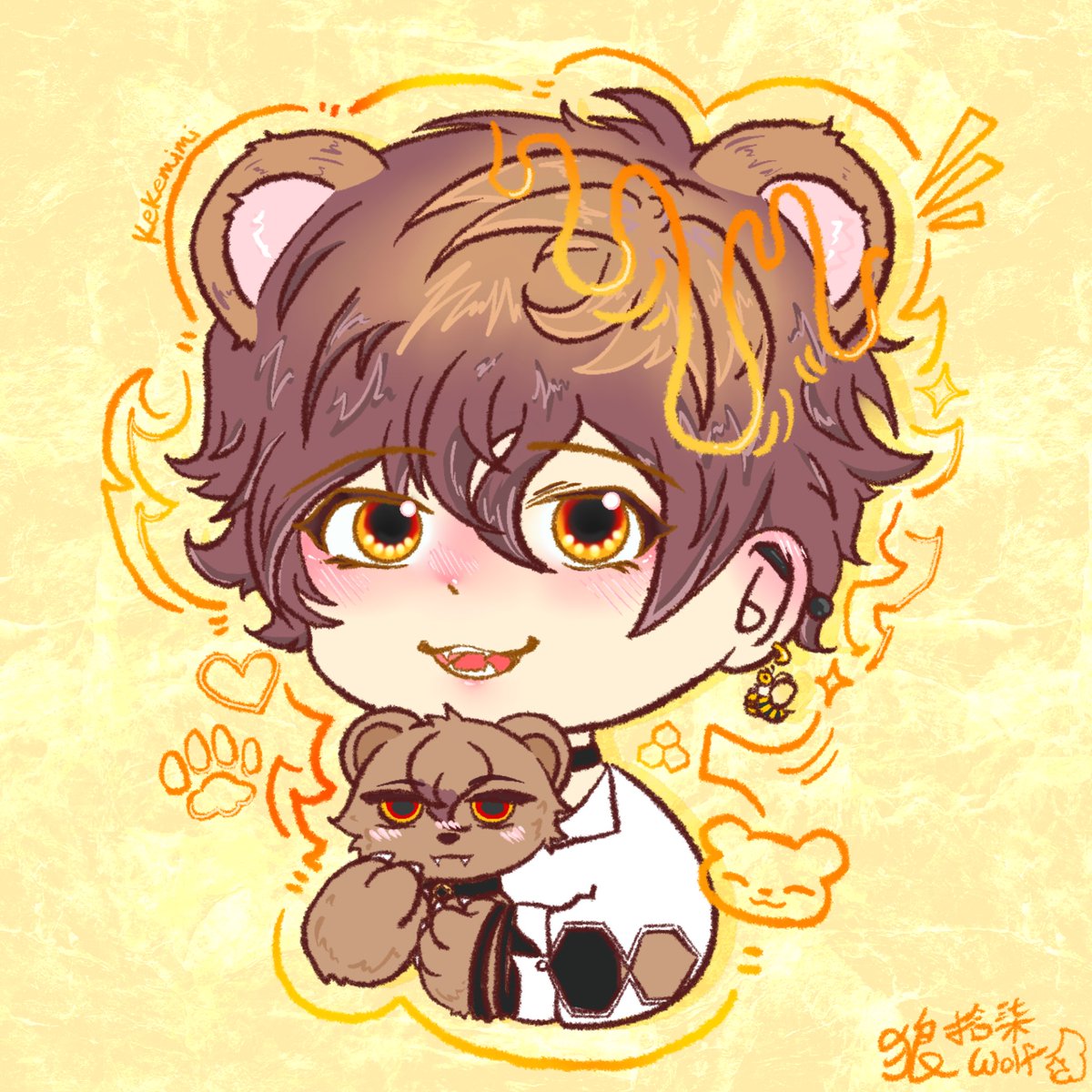 米伊米伊 摸一下小熊耳朵可以嗎🤲
 恭喜初配成功🎉

 #畫伊畫