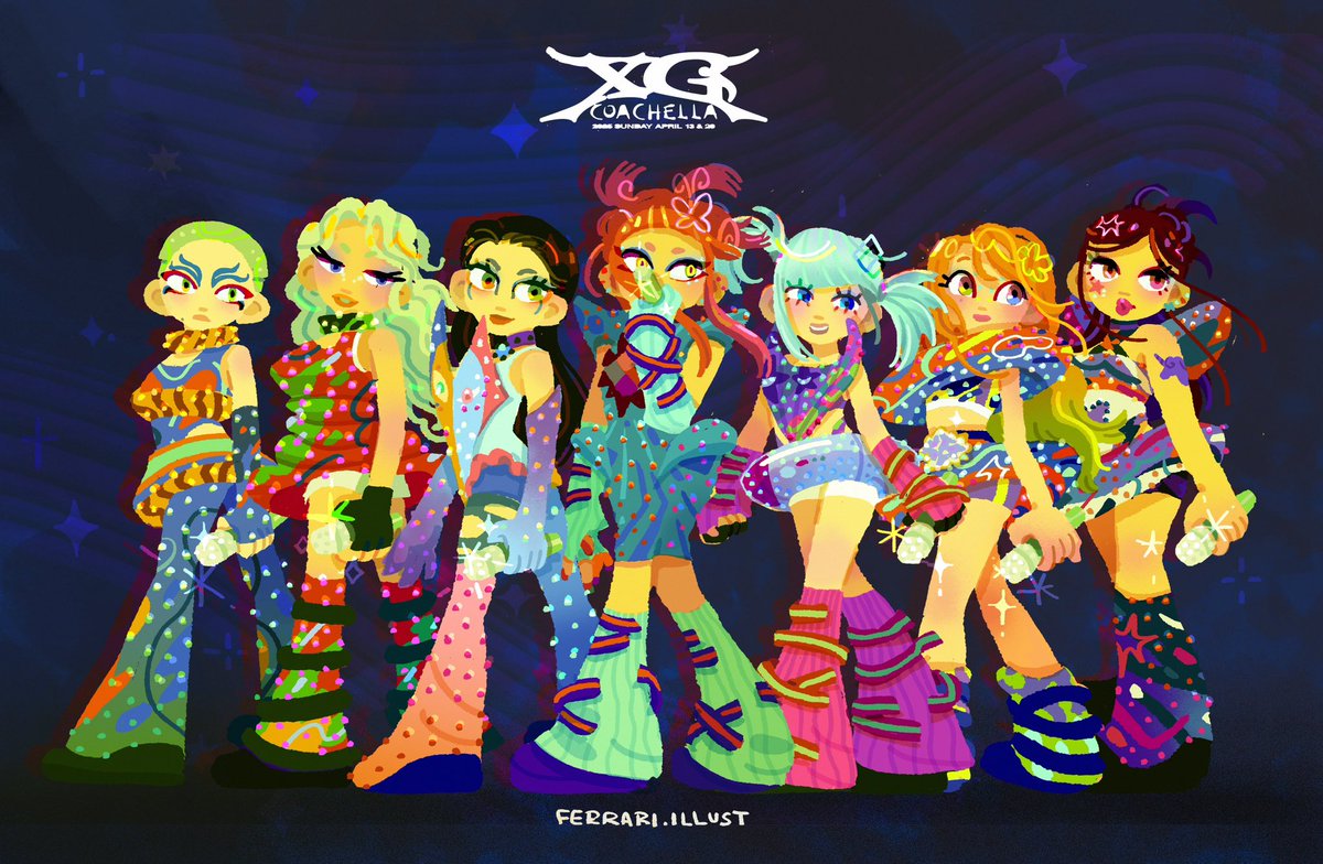 🛸🍄🐶☀️🦋💎🧸🦄👽
So excited for tonight show!!

Ps. No room for limited palette when painting the whole gang lol

#xg_Fanart #XGCHELLA