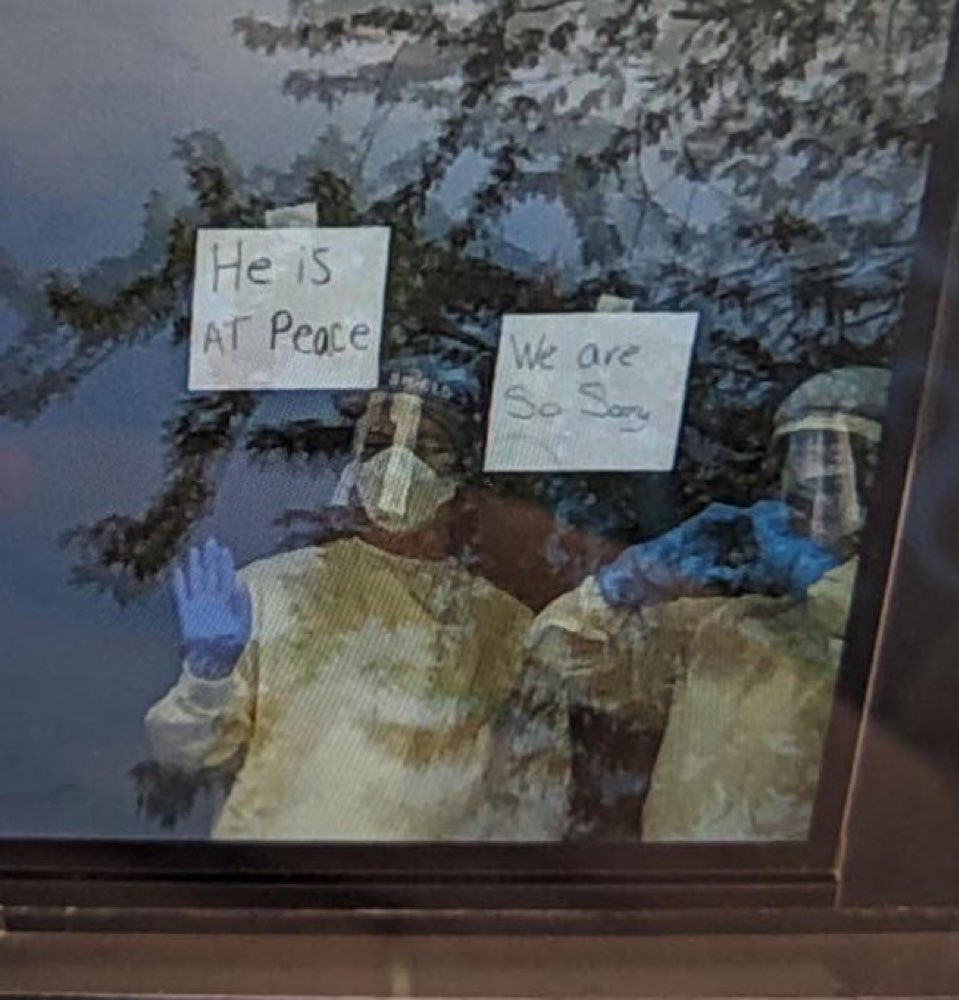 This will never be forgotten, and must never be forgiven. 

The guy doing the heart symbol after your parent has died alone and in terror is beyond disgusting.