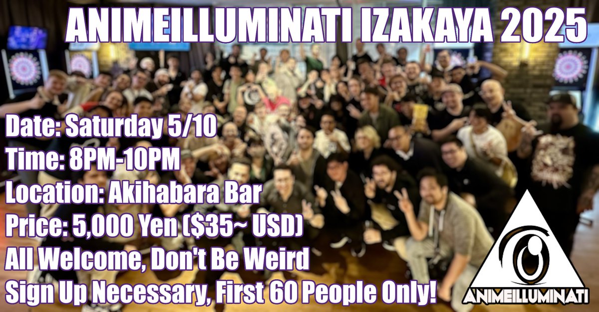 jiyunaJP's tweet image. Hosting another casual afterparty during EVO Japan weekend, right across the street from Akihabara station. 2 hours of All-You-Can Drink, Food Buffet, Darts, Karaoke Rooms for 5,000 Yen ($35). Capped at 80 people, sign up here:

start.gg/tournament/ani…
