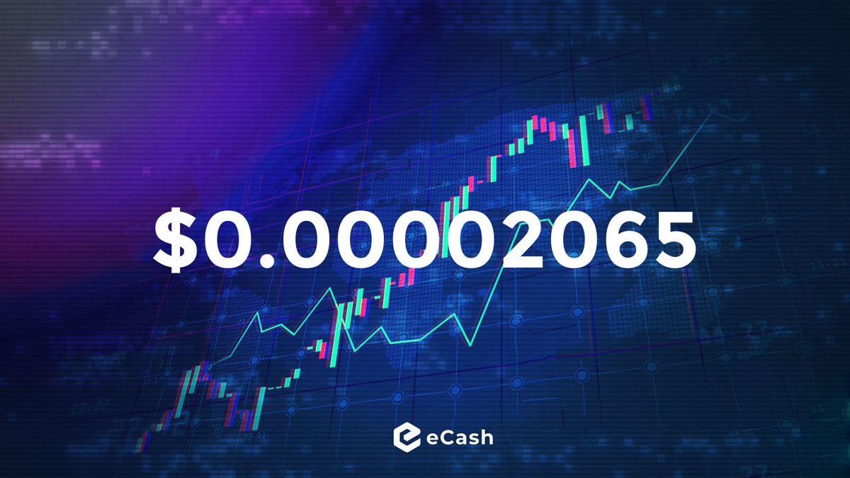 eCashTracker's tweet image. 📈 eCash $XEC Price Update 

Current Price: $0.00002065
Price Change (%) 1h: -0.42%
Price Change (%) 24h: 1.02%
Market Cap: $410M
Volume 24h: $17.1M
CMC Rank: 115

 💵 Total Crypto Market Cap: $2.74T