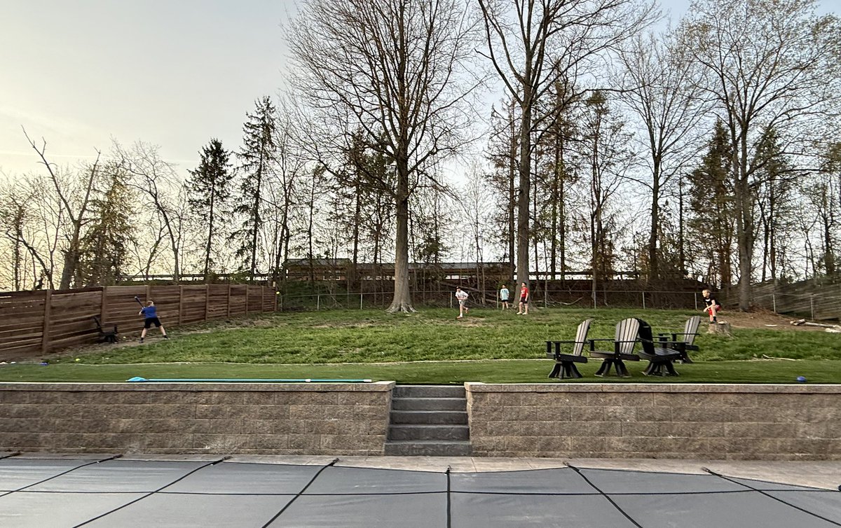 Happy Easter! Another day of wiffle ball for some of the hood in the backyard (don't mind the random chairs that are waiting to be power washed).