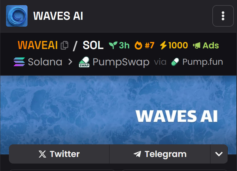 WAVESAI_SOL's tweet photo. 1,000 boosts = 10x more eyes on $WAVEAI’s AI trading superpowers.

The question isn’t IF you’ll FOMO—it’s WHEN. https://t.co/X7y1Yksz9h