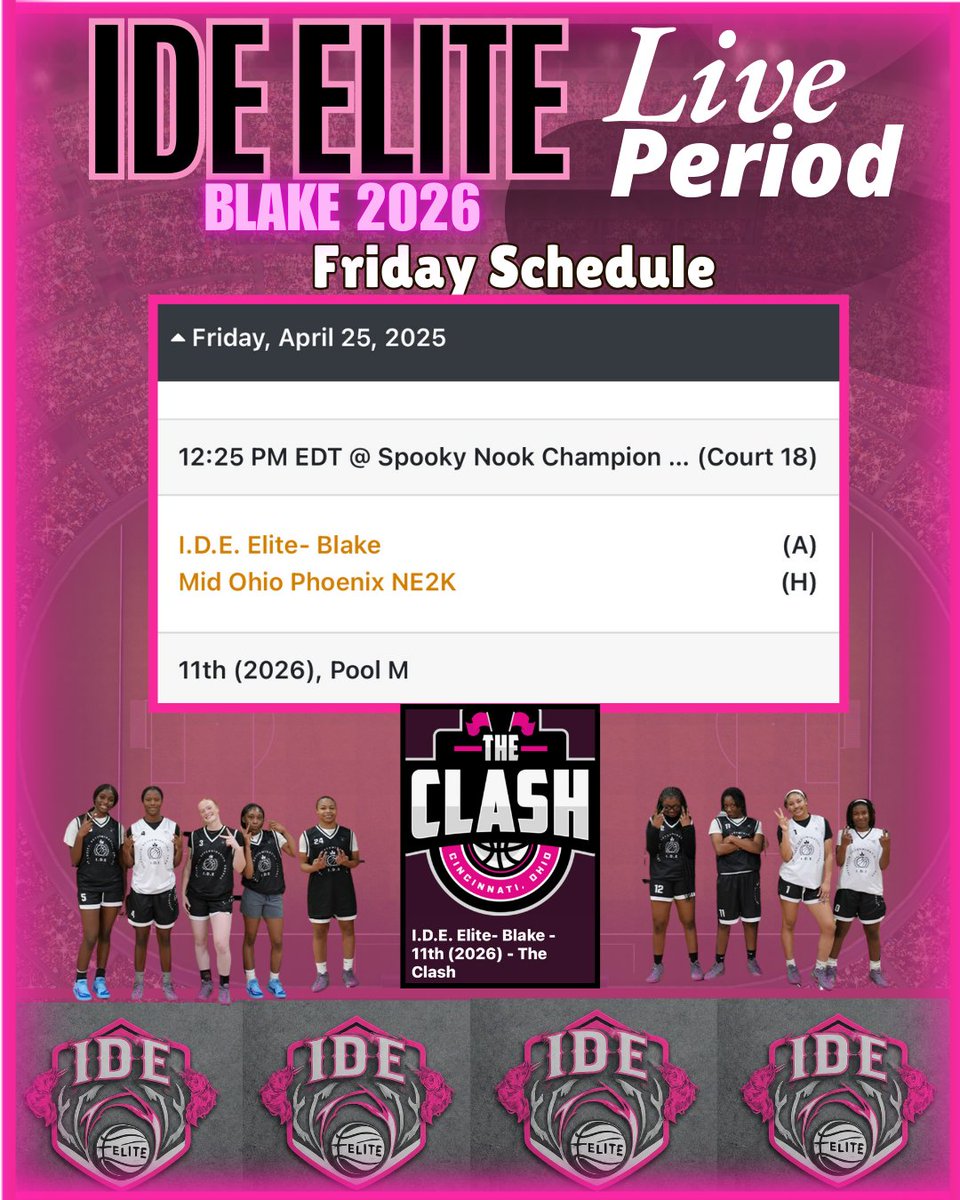 Schedule Dropped…  *schedule  subject  to  change*
🗓️Friday  April  25th  -  Sunday  April  27th
📍The  Clash  Cincinnati,  Ohio