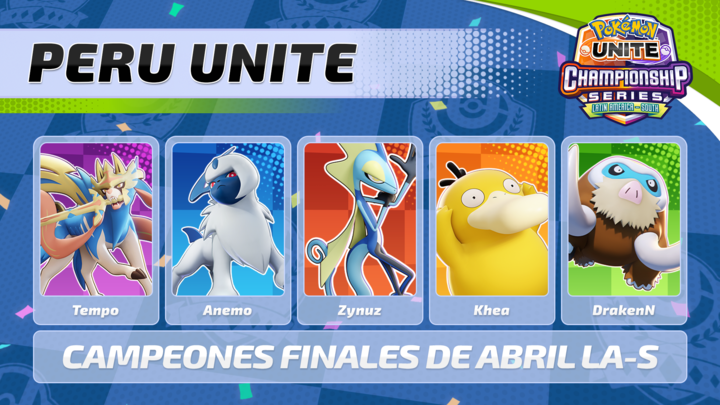 Pokémon UNITE Championship Series LATAM (@unitelatam) on Twitter photo Con trabajo en equipo, dedicación y mucho esfuerzo, ¡<a href="/Peru_GG/">PERÚ ✈️ 🇺🇸</a> se coronó campeón de la región LA-S en las Finales de Abril! 👑
¡Muchas felicidades! 👏
#PokemonUNITE | #UNITEesports Con trabajo en equipo, dedicación y mucho esfuerzo, ¡<a href="/Peru_GG/">PERÚ ✈️ 🇺🇸</a> se coronó campeón de la región LA-S en las Finales de Abril! 👑
¡Muchas felicidades! 👏
#PokemonUNITE | #UNITEesports