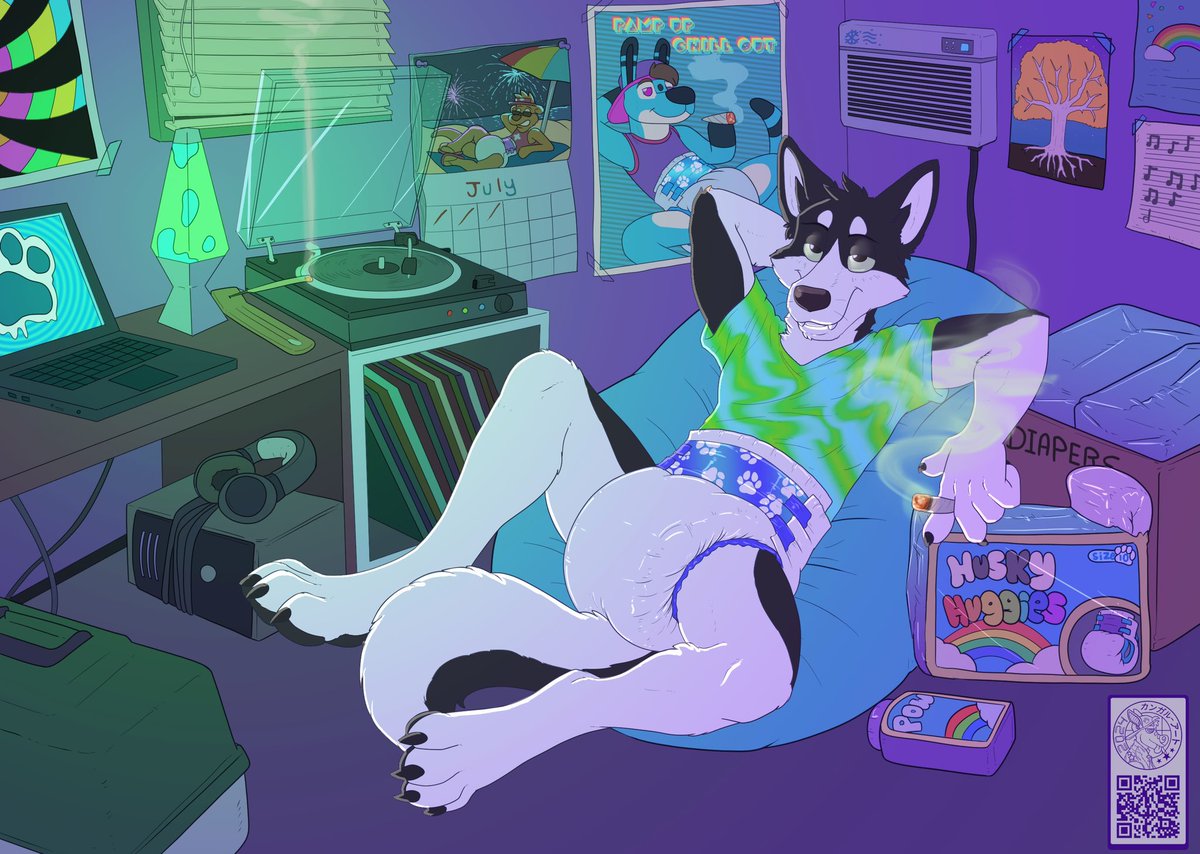 Home after work, and ready to celebrate 420! 😉🌿🐺🧷❤️