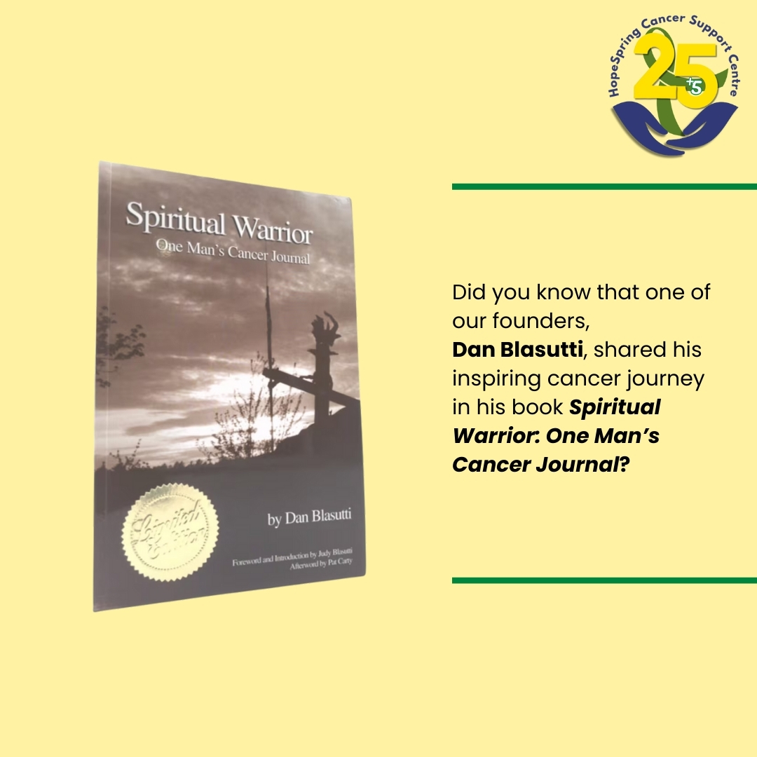 Hope_Spring's tweet photo. Did you know that one of HopeSpring's founders, Dan Blasutti, shared his powerful cancer journey in the book Spiritual Warrior: One Man’s Cancer Journal? 📖

Dan’s courage &amp; resilience continue to inspire us every day, &amp; his legacy lives on in everything we do 💙

#HopeSpring30 https://t.co/hGfZOfVg82