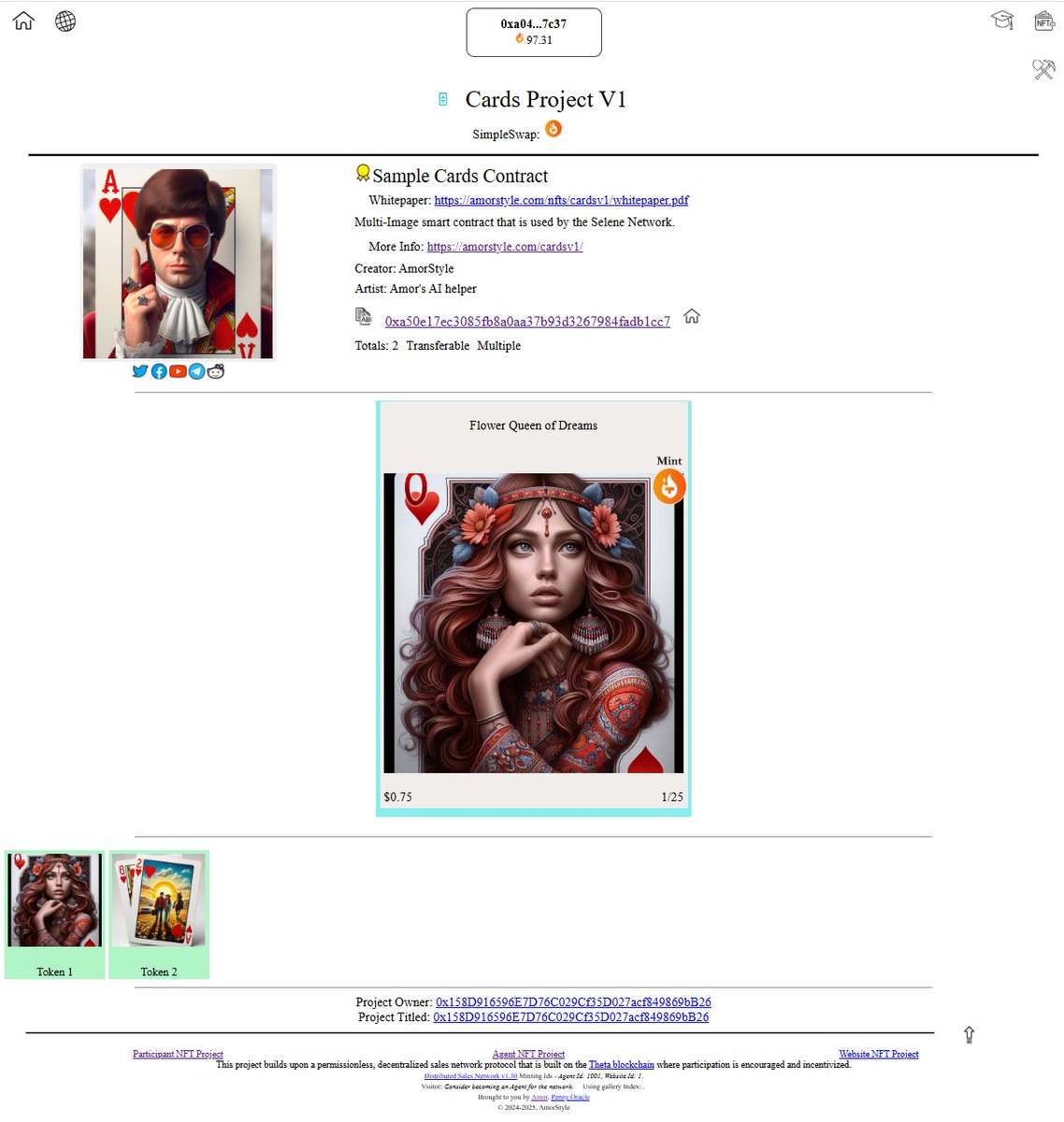 Introducing the Cards demo project for the #SeleneNetwork. Author cool stuff and incentivize others to sell it for you! 

Over the next few days I'm giving away raffle tickets to people that mint one of these cards!