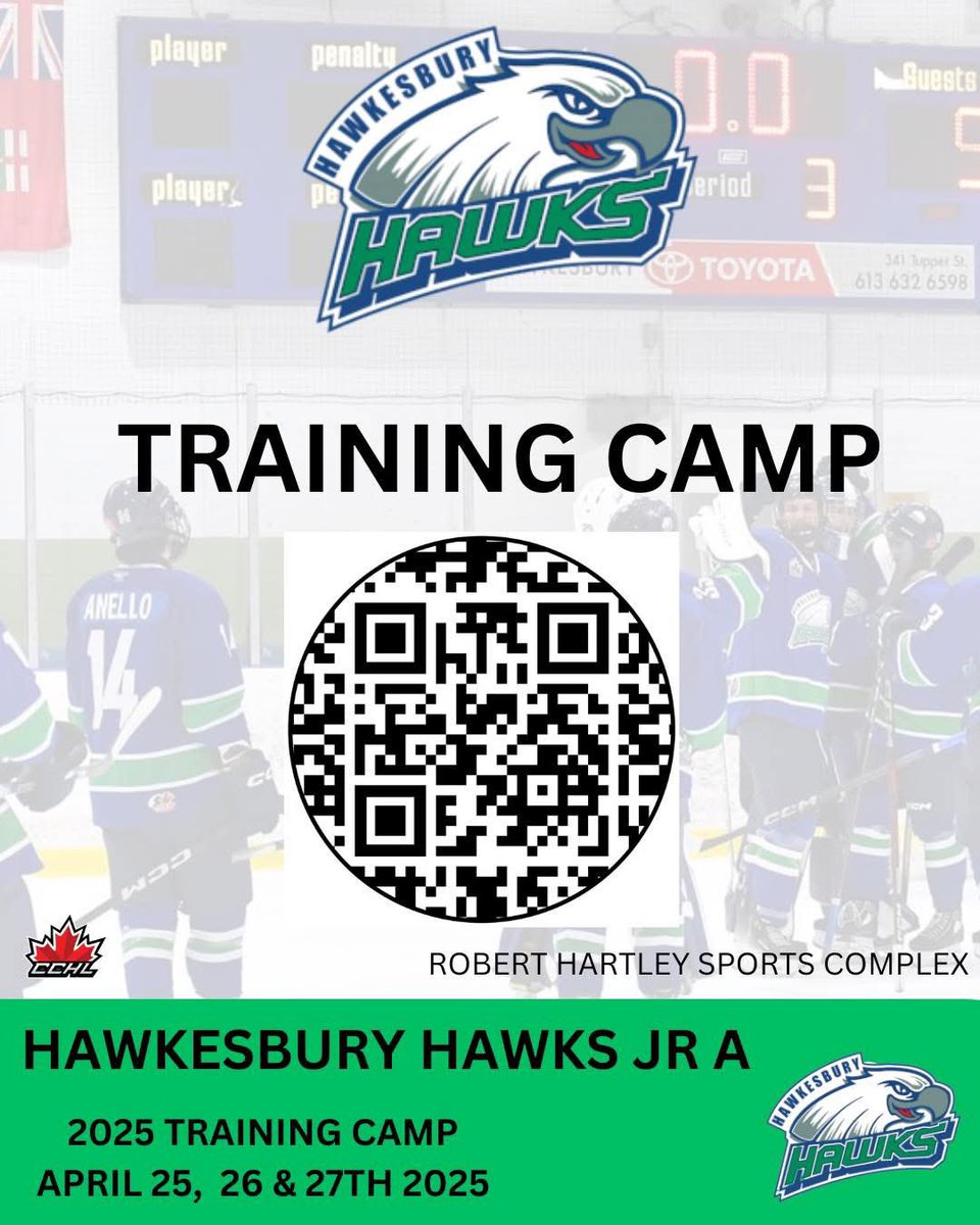 Hawks training camp next weekend has openings for 1 more fwd and 3 more D and we will be full with 4 full teams to take part in camp! <a href="/TheCCHL/">The CCHL</a>