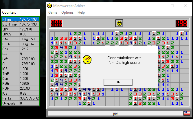 jovilly_'s tweet photo. After 4 years, I've finally done it: the perfect minesweeper game NF Expert https://t.co/DOzMzC2ZOi