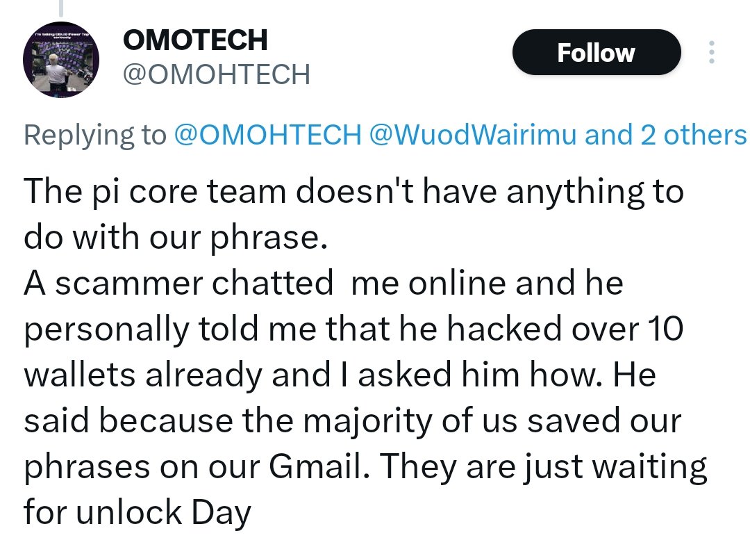 PiNetwork24X7's tweet photo. ‼️ SECURITY ALERT ‼️
Every pioneer who lost $Pi —
Their passphrase was not secure.
Mistakes to avoid:
Saving passphrases in email
Taking screenshots
Sharing with others
"If no one has your passphrase, no one can steal your Pi"
#PiNetwork #Pioneers #PiCoin #Pi