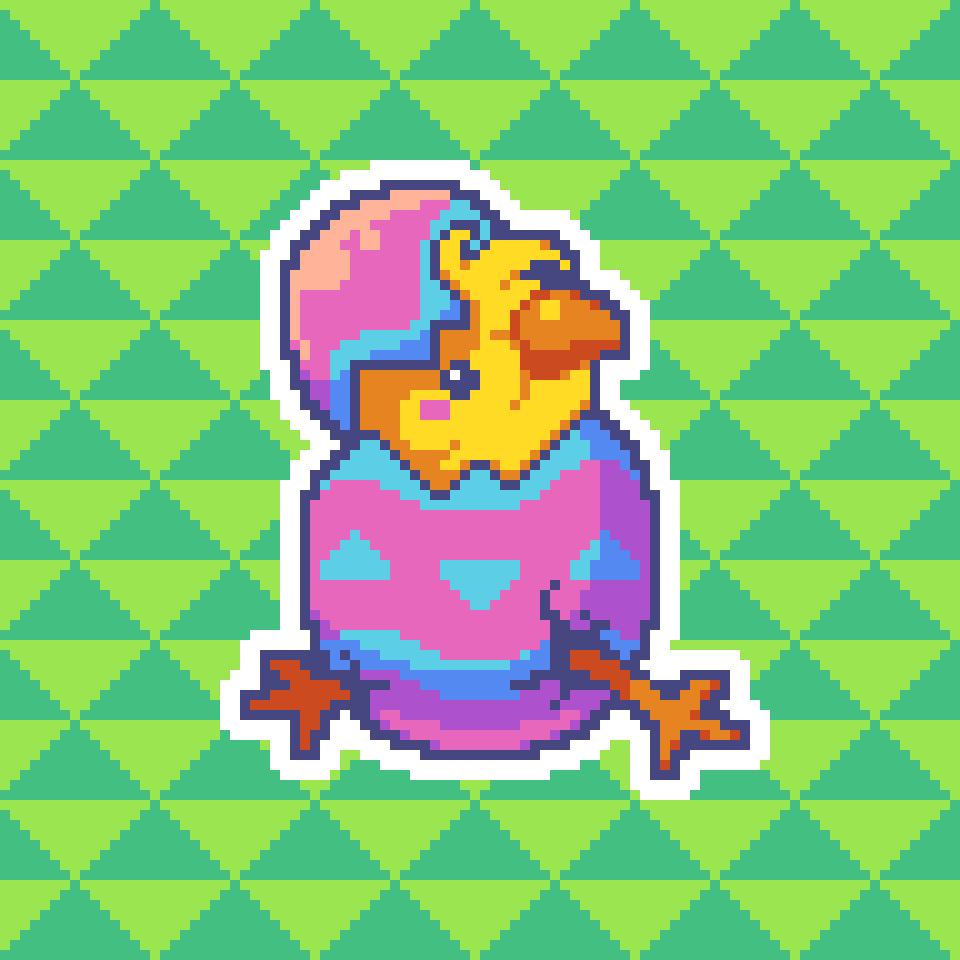 SecondEgg42's tweet photo. Posting for the first time with a 64x64 Easter egg for #weeklypixeljourney :)

#pixelart https://t.co/zabe6gQFKc