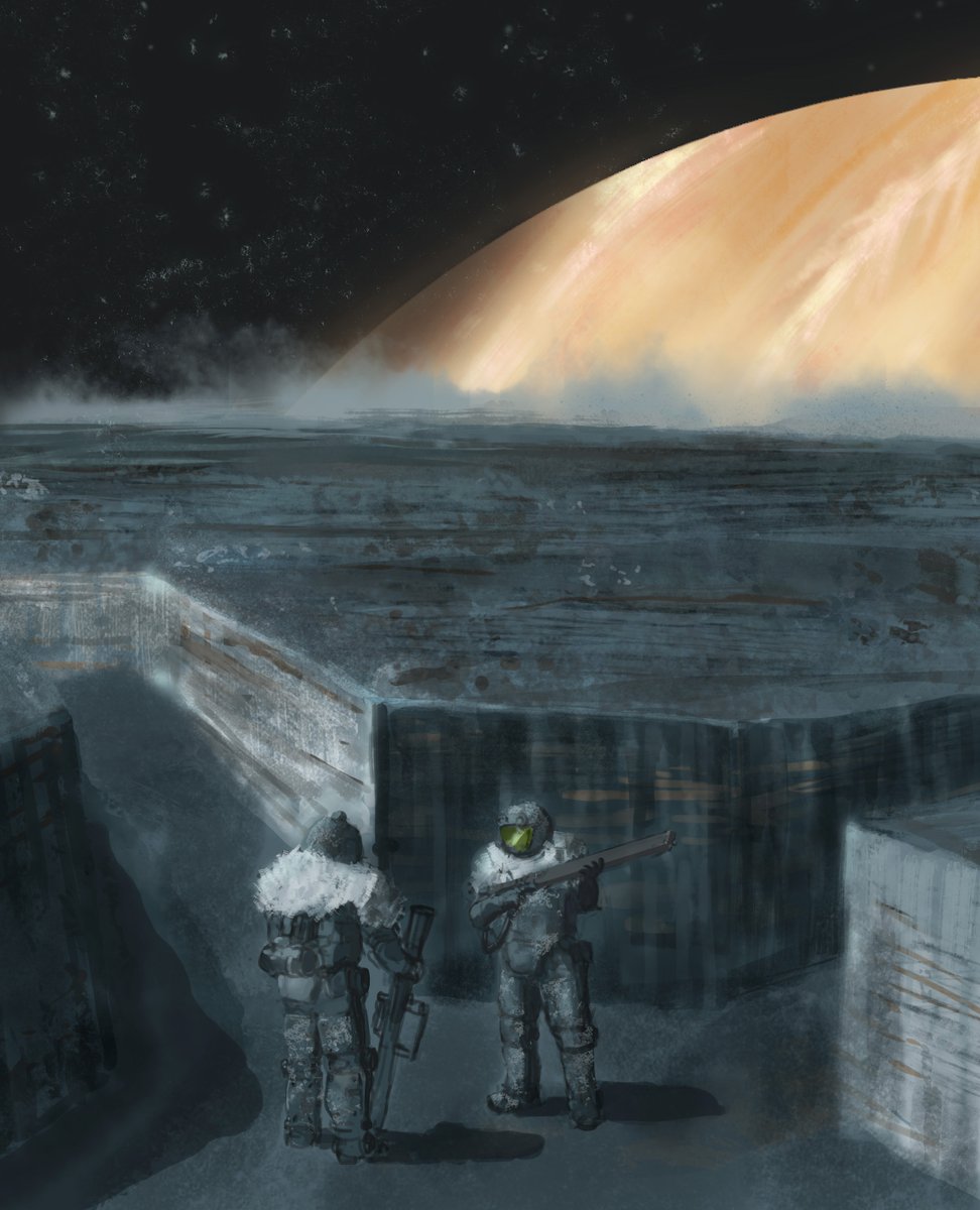johnmustache's tweet image. &quot;Here we are, warmie- end of the trench-line.&quot;
&quot;Why does it go so far? We&apos;re almost 500km from the front.&quot;
&quot;Usually when this kinda thing happens it&apos;s because the big Navy AIs think they got a whiff of something. We&apos;ll probably rotate back soon...&quot;