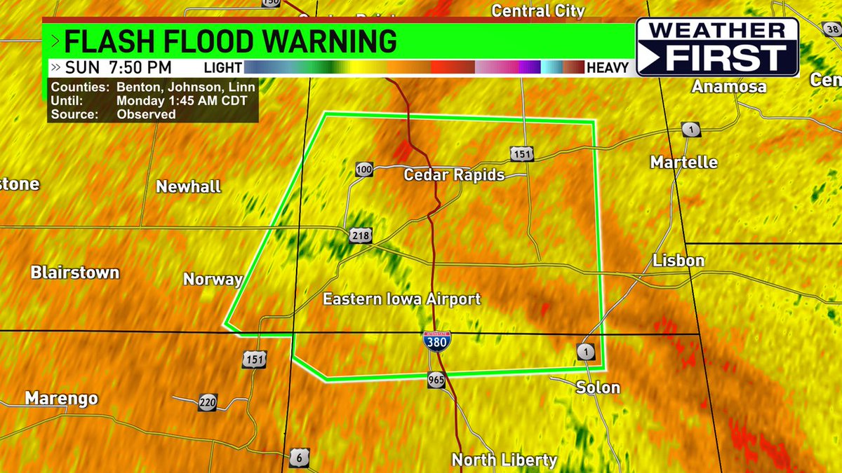 A Flash Flood Warning has been issued until Apr 21, 2025 1:45AM for Linn, Benton, Johnson.