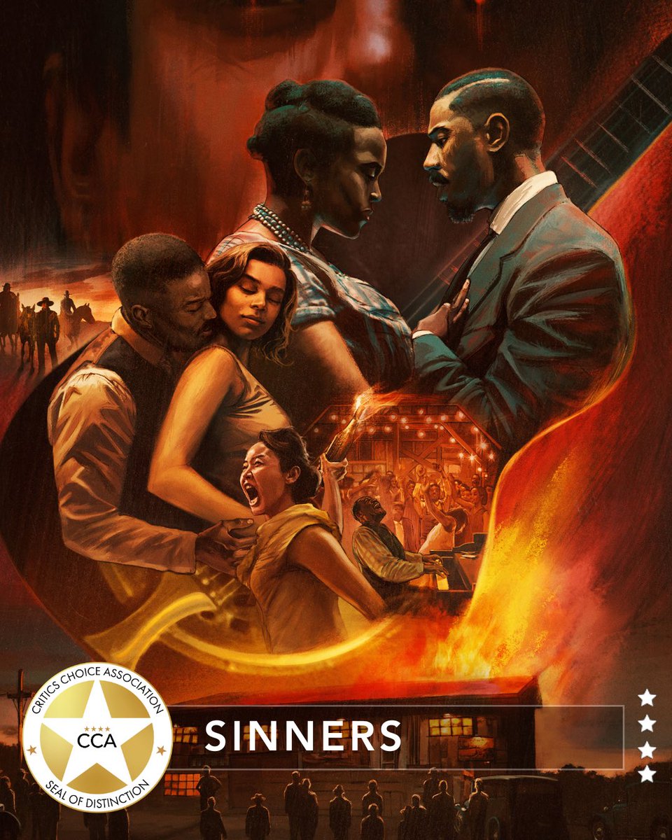 Congratulations to Ryan Coogler and Michael B. Jordan’s “Sinners!” The film has earned the Critics Choice Seal of Distinction! ⭐⭐⭐⭐

#SinnersMovie #RyanCoogler #MichaelBJordan #CriticsChoice