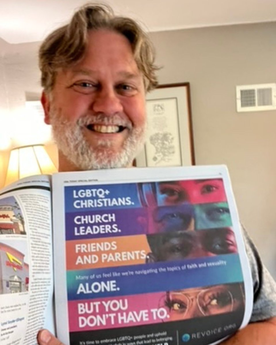We have some exciting news to share–Revoice is featured in the Easter edition of USA Today! 🎉

Please pray with us–that those seeking hope and belonging will find our community and know they’re not alone. ❤️

And huge thanks to our amazing team–this ad is a major milestone!