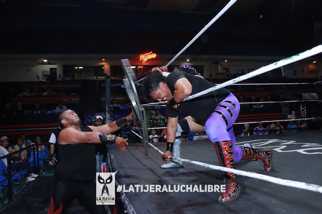 LaTijeraLucha's tweet photo. En una batalla en súper libre, la #DinastíaInfernal se impone a los #CerebrosNegros, duro golpe en el orgullo para #CerebroNegro y #CerebroNegroJr cuando #MrMike y #BomberoInfernal se logran imponer cuando el hijo le quita la máscara a su rival y lo deja servido... https://t.co/6iZup8cVbH
