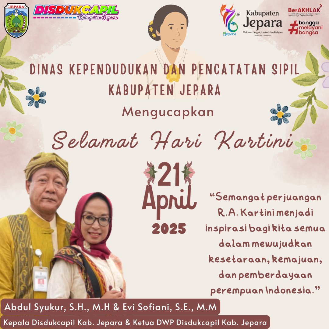 "Tiada awan di langit yang tetap selamanya. Tiada mungkin akan terus-menerus terang cuaca. Sehabis malam gelap gulita, lahirlah pagi membawa keindahan."

--R.A. Kartini
