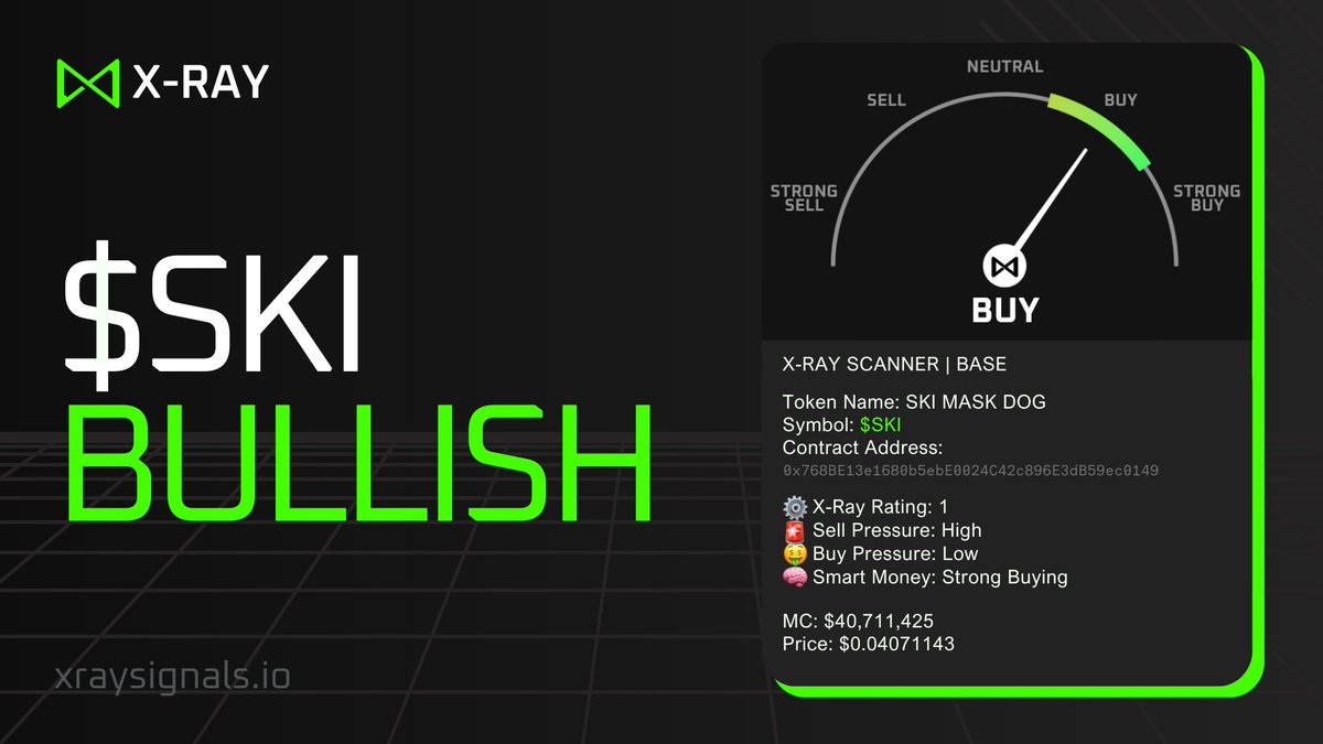 JoinSanctum's tweet image. 👀 1st Strong Buy rating for $SKI since last September

📈 Onchain data says it's bullish

🧠 Smart Money is buying hard

🤔 Big pump soon?
