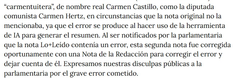 Por esta weá me enferman los "profesionales" que usan la IA como "herramienta"
La responsabilidad como profesional es SER CERTERO CON EL CONOCIMIENTO
UN "PROMEDIO" JAMÁS VA A SER MEJOR RESPUESTA QUE UNA REFERENCIA CERTERA
La siguiente generación profesional está totalmente cagá