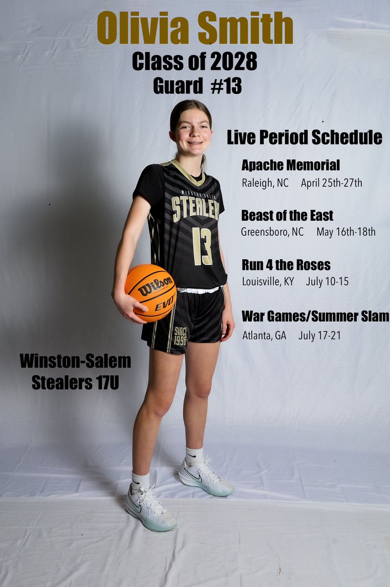 oliviajsmith28's tweet photo. Come see our @WSSTEALERS team this summer. We start this weekend at @InsiderExposure Apache Memorial. #gostealers @Teach_The_Game @DCHSWBB https://t.co/uMJiekobzM