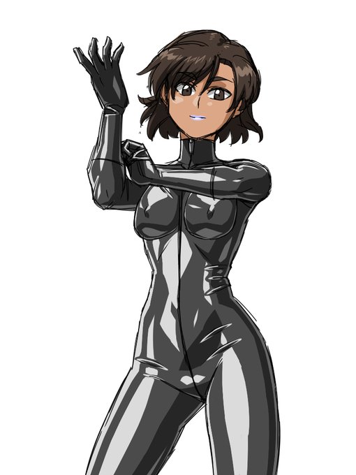 褐色キャットスーツ 