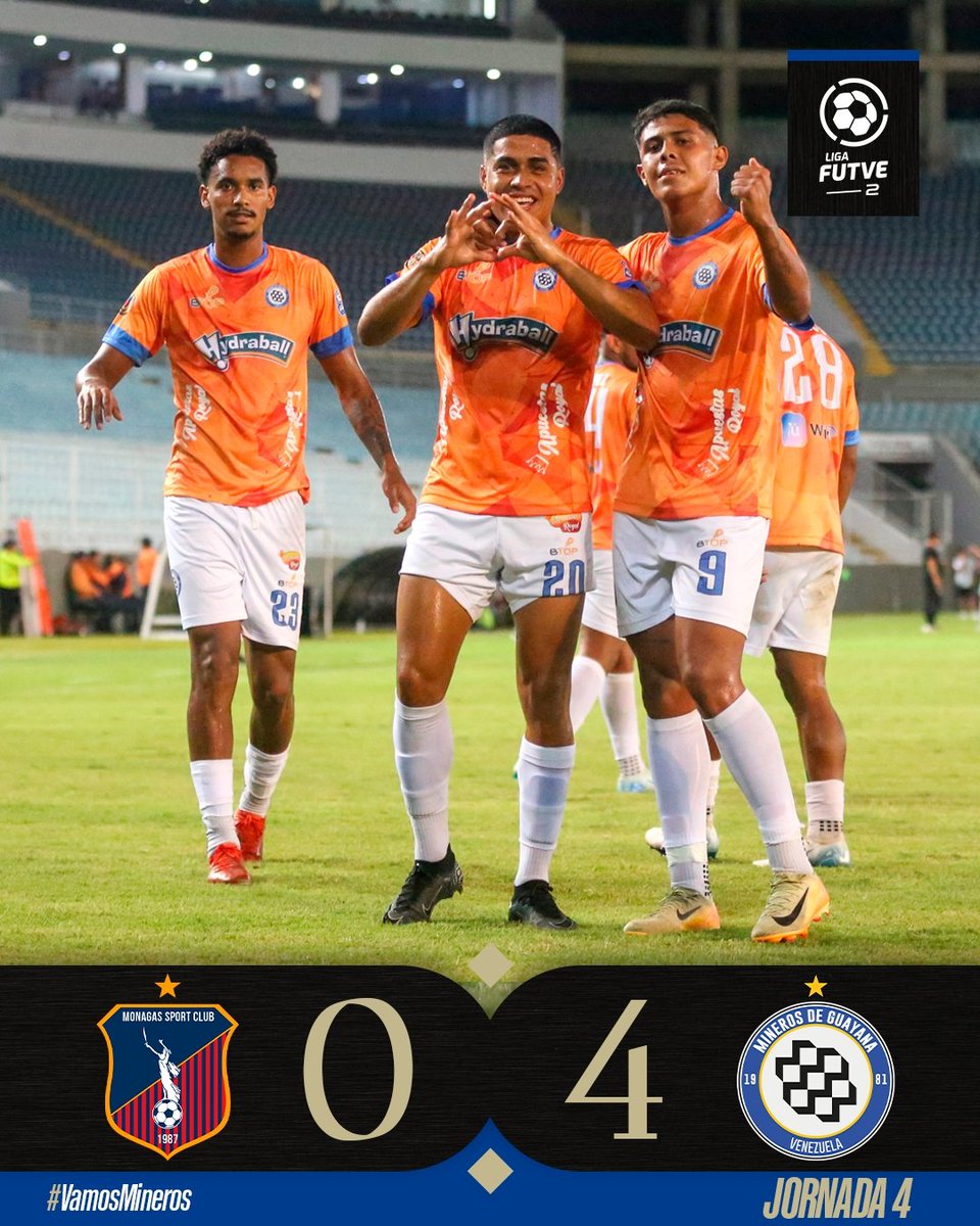 #LigaFUTVE2 | J4 | 🕒 90+3' | Final del partido 😎. En cualquier categoría, oriente es negriazul ☺️

#MonagasSC B 0️⃣-4️⃣ #Mineros

⚽ Gabriel Monjes 9'
⚽ Rodney Chirinos 27'
⚽ Diosmer Pacheco 45'
⚽ Gabriel Molina 74'

#VamosMineros ⚫🔵
