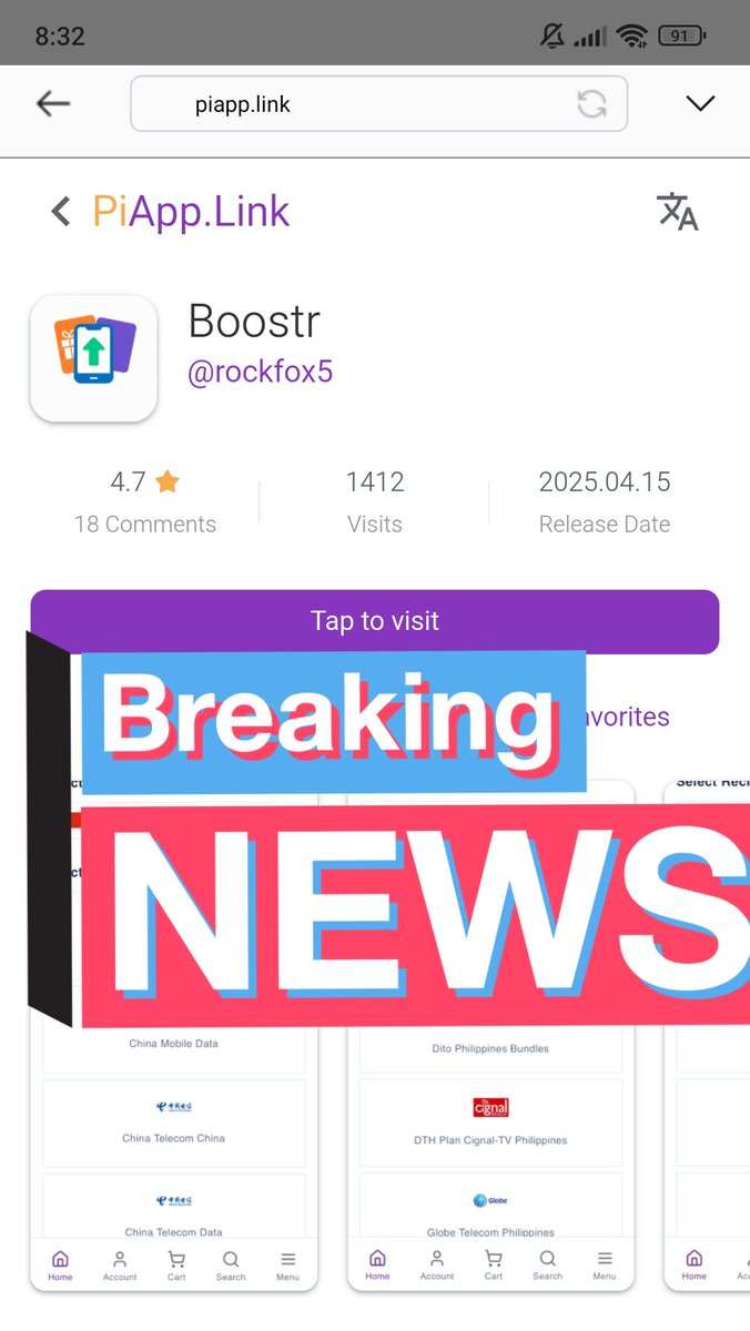 AntonyS_Pi's tweet image. 🛍️🥳 ahora desde el navegador PI Browser puedes ingresar utilizando PiApp.link podrás encontrar una gran lista de aplicaciones disponibles y listas para utilizar, en ésta ocasión vamos hablar de #Boostr,  desde ésta App puedes recargar saldo para tu operador móvil;