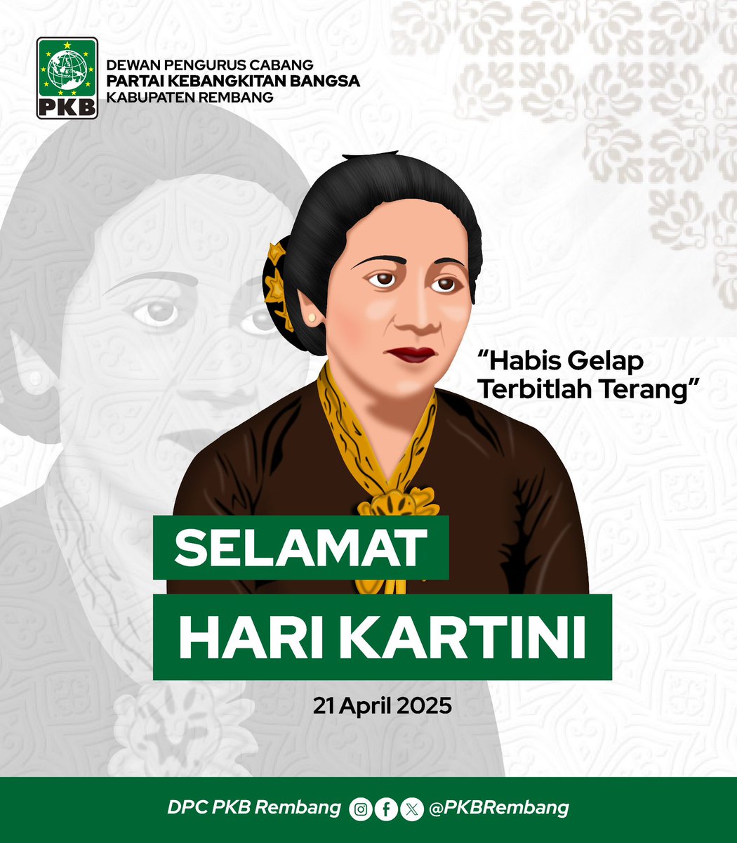 PKBRembang's tweet photo. Selamat hari kartini 2025, habis gelap terbitlah terang.

#harikartini #pkb #pkbrembang https://t.co/UAImQD0AVt