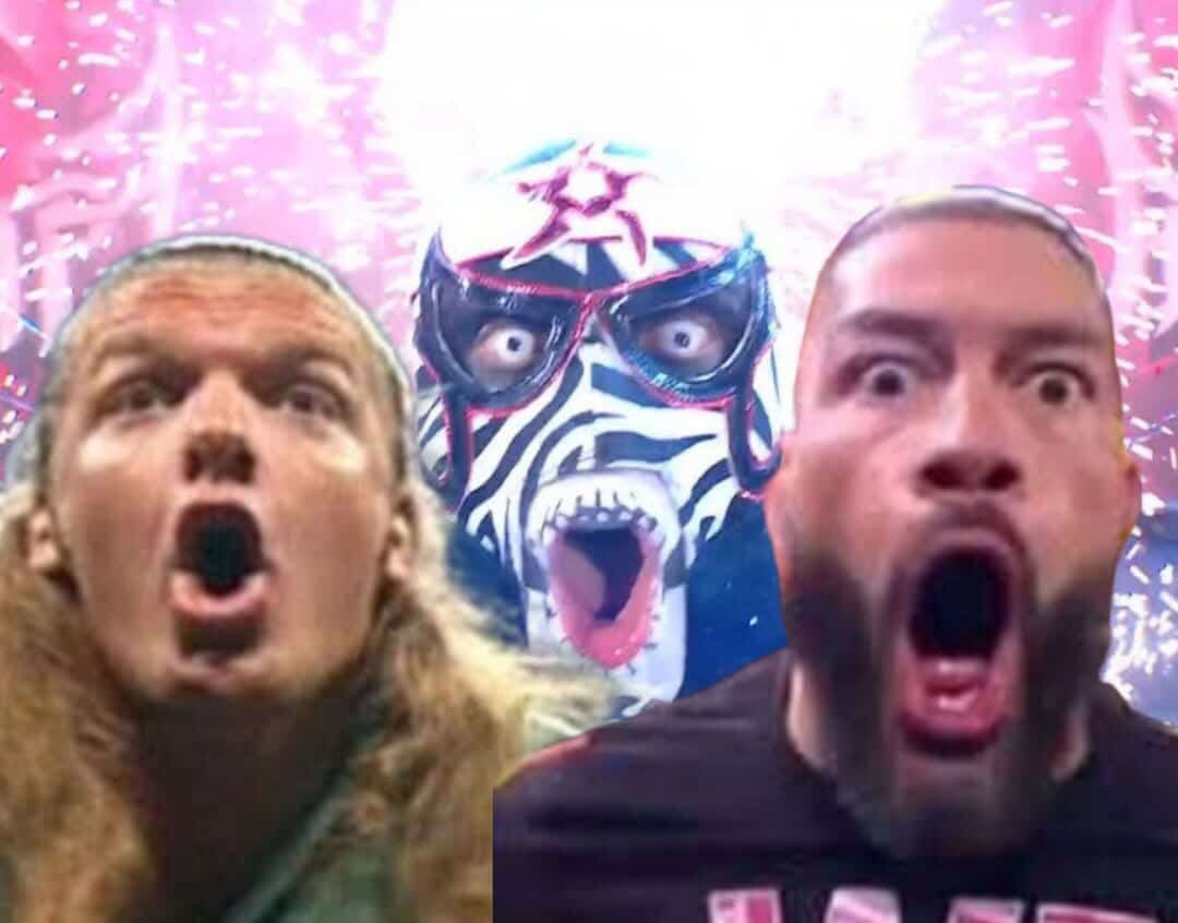 zerocontextAEW's tweet photo. The crowd watching Stone Cold Steve Austin getting ready to crash into them #wrestlemania https://t.co/YNO2oqhtIu