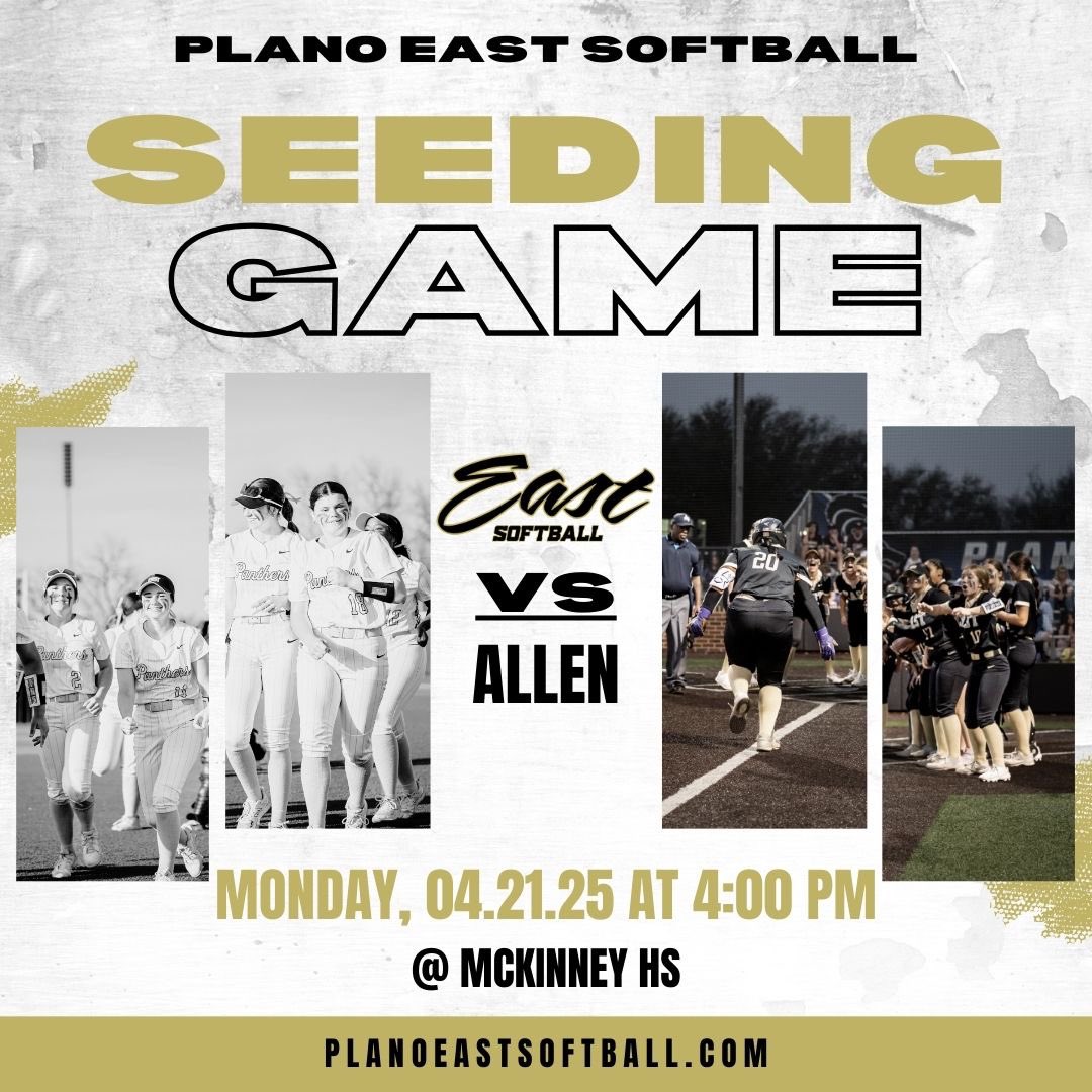 planoeastsb's tweet image. 🥎 Seeding game to determine 3rd/4th place vs. Allen! 
Location: McKinney HS
🗓️: Monday, 4/21
⏰ 4:00PM
#UnfinishedBusiness 🐾