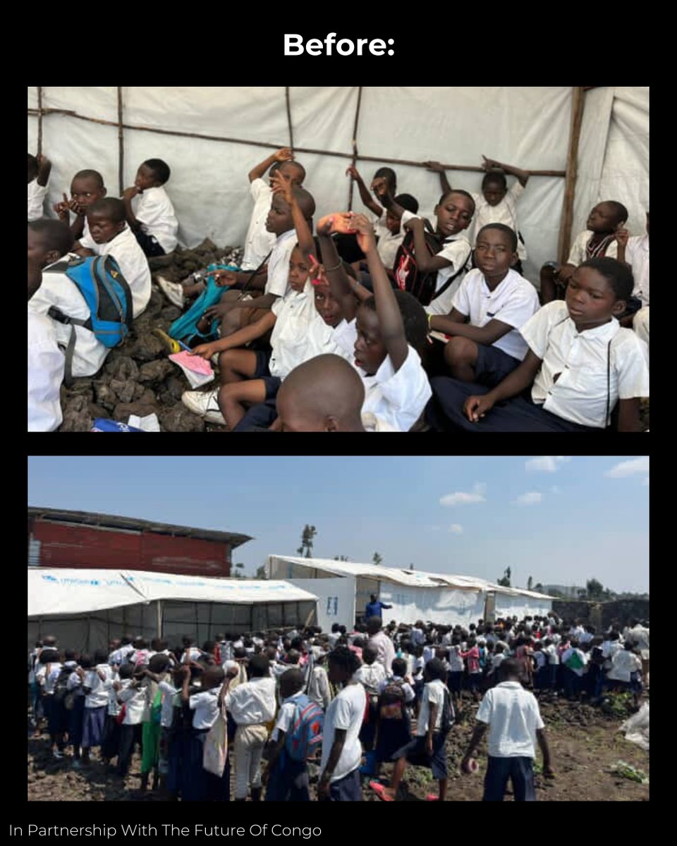 WearThePeaceCo's tweet photo. We’re happy to share @thefutureofcog school in the Mugunga neighborhood in the Congo is almost complete. Thank you for supporting us so that we can support amazing projects like this. Education and safety is a human right. Free Congo 🇨🇩 https://t.co/YIKEWTp8Ob