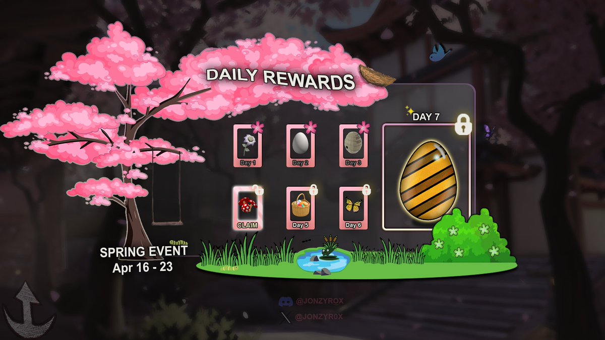 Jonzy (@jonzyr0x) on Twitter photo Daily Rewards UI I made for a contest hosted by <a href="/HiddenDevs/">HiddenDevs</a> with a spring theme.
Commissions are open.
#ROBLOX #robloxart #RobloxDev #uiuxdesign #RobloxUI Daily Rewards UI I made for a contest hosted by <a href="/HiddenDevs/">HiddenDevs</a> with a spring theme.
Commissions are open.
#ROBLOX #robloxart #RobloxDev #uiuxdesign #RobloxUI