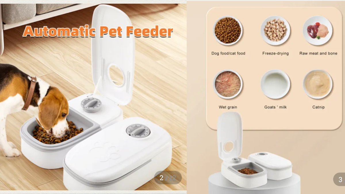 RVioleta75892's tweet photo. Feeding Made Easy for Your Furry Friends!
The *Automatic Pet Feeder Smart Food Dispenser** ensures your pets are fed on time, every time. Hygienic, efficient, and perfect for busy pet parents! 🐶🐱  
(https://t.co/6tQw4d2KA5)  
#AutomaticFeeder #PetCareMadeEasy #HappyPets #Pet https://t.co/UjwJTlHRMJ