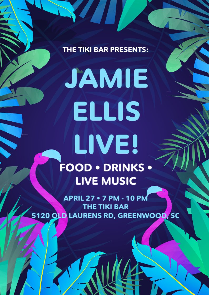 JamieEllisMusic's tweet photo. Come join me this Sunday, April 27th, from 7 PM - 10 PM for a Sunday funday at the tiki bar at Harris Landing Restaurant. Grab a drink, some food and hang out with me! https://t.co/CCepCibeQC