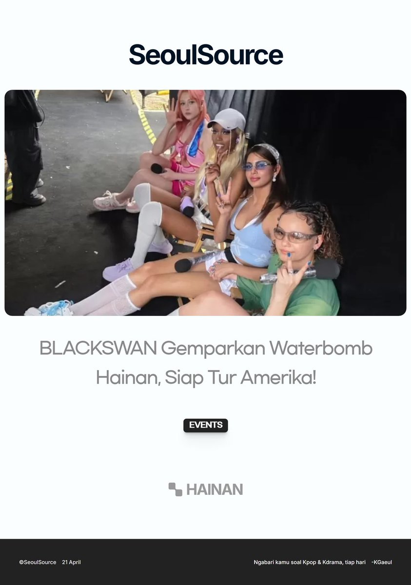 kpopdankdramaid's tweet photo. BLACKSWAN Guncang Waterbomb Hainan, Siap Gebrak Pasar Musik #China! #KPop #GirlGroup #Global #WaterbombHainan #DRMusic #GelombangKorea
Selengkapnya https://t.co/estkit2Rzs
-K.Gaeul https://t.co/ANYZAVTyoq