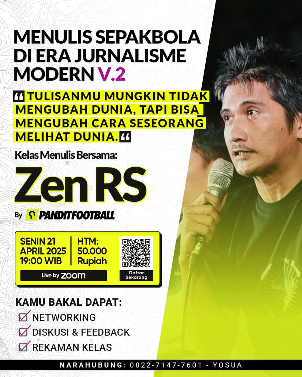 Jangan sampai ketingglan 👇

Kelas Menulis Sepakbola 2 Bersama <a href="/zenrs/">zen</a>

Daftar di sini: bit.ly/DaftarKelasPan…