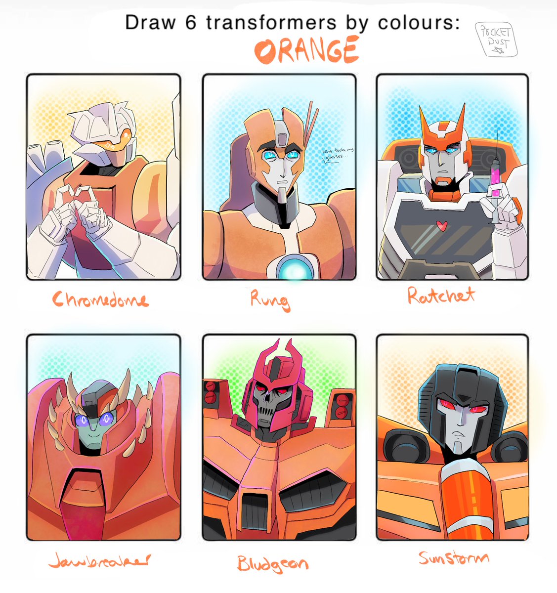 PocketDustStarr's tweet photo. These have actually taken forever 😭
let me know what characters you’d like to see for other colours
#transformers #Maccadam #colourchallenge https://t.co/6UwnhHUUY4
