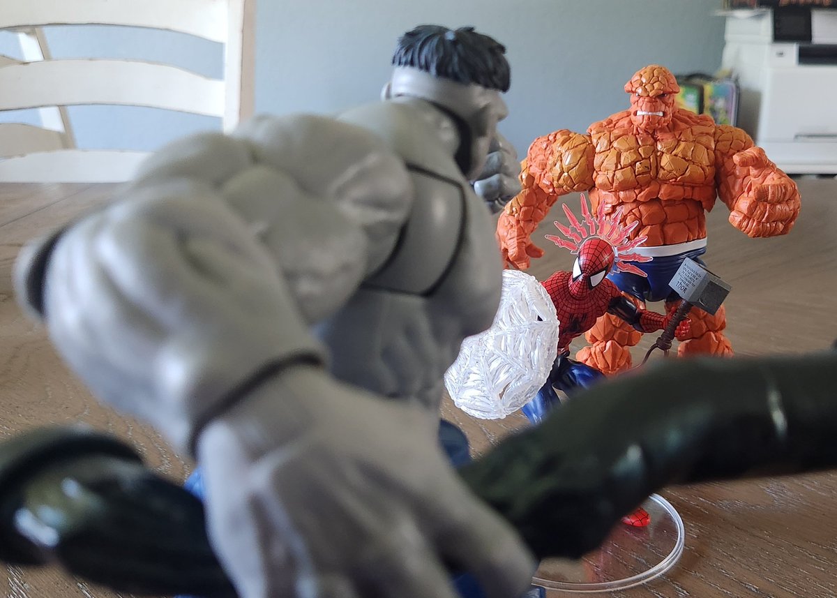 Spidey is caught between a "rock" and a hard place. Hulk and The Thing at it again!

#Spiderman